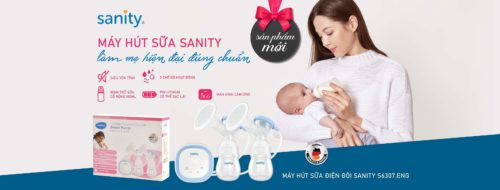 Máy hút sữa điện đôi pin sạc Sanity S6307-ENG