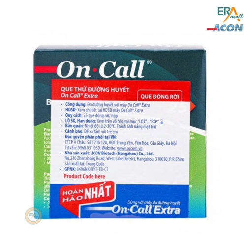 Hộp 25 que thử đường huyết On Call Extra